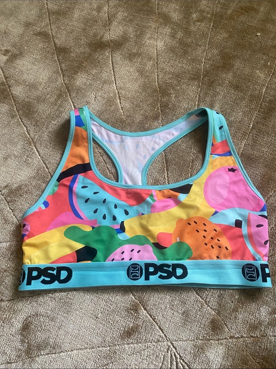 PSD Other - PSD Multicolor Fruit-Pattern Racerback Sports Bra with Aqua Band